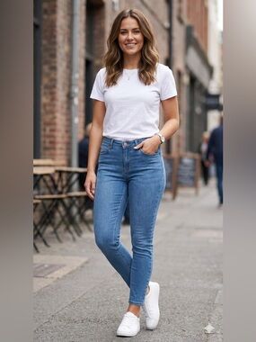 Buffalo David Bitton Blue Ankle Cropped Jeans